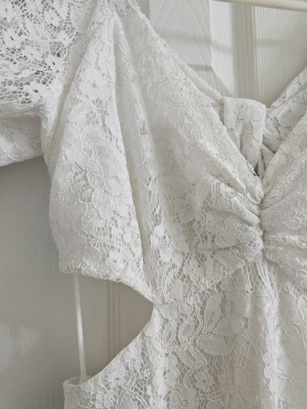 NWT Abercrombie Lace Cutout Maxi Dress With Sweetheart Neckline And Puff Sleeve - Picture 5 of 14
